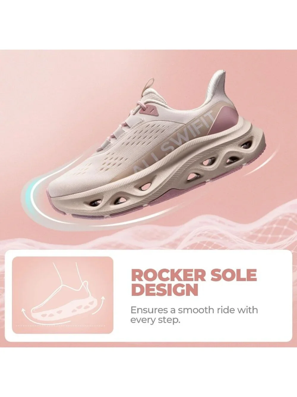Women's Pink Walking Shoes Non Slip Lace Up Round Toe Athletic Tennis Sneakers